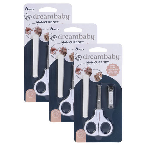3PK Dreambaby Baby/Kids Grooming Manicure Set w/ Emery Board/Scisscors/Clippers