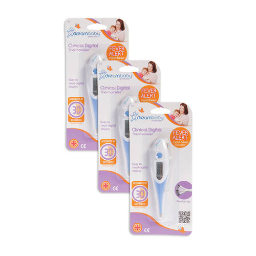 3PK Dreambaby Baby/Kids Health Basic Clinical Digital Thermometer White/Blue