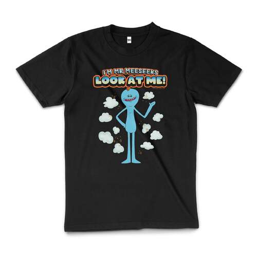 Rick And Morty I'm Mr Meeseeks Look at Me Rude T-Shirt Black Size 2XL