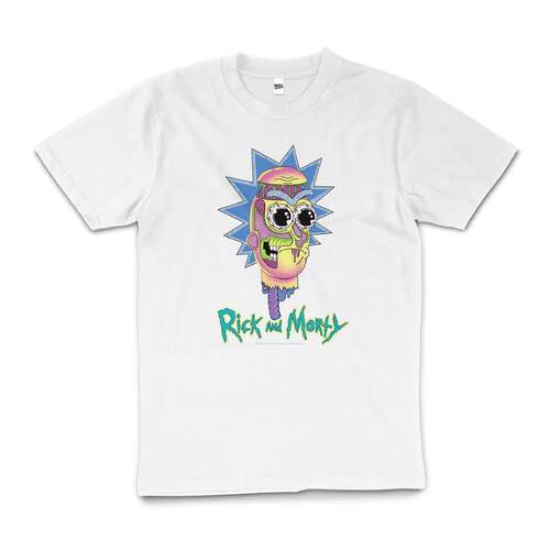 Rick And Morty Many Faces Funny Cartoon Cotton T-Shirt White Size 2XL