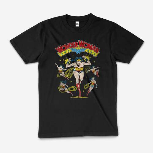 DC Comics Wonder Woman Geek Superhero T-Shirt Black Size 4XL