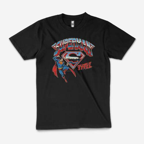 Superman DC Comics Superhero The Man Of Steel T-Shirt Black Size 4XL