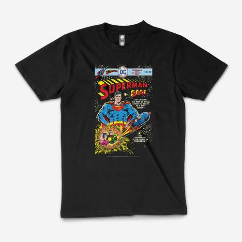 Superman DC Comic 300th Edition Man Of Steel T-Shirt Black Size L
