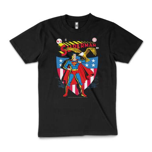 Superman DC Comic Superhero 14th Edition Man Of Steel Black Size M