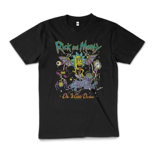 Rick And Morty It Gets Darker Cool Design Cotton T-Shirt Black Size M