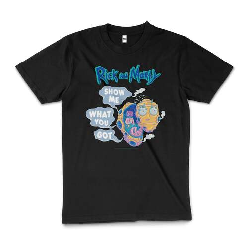 Rick And Morty Show Me What You Got Funny Cotton T-Shirt Black Size S