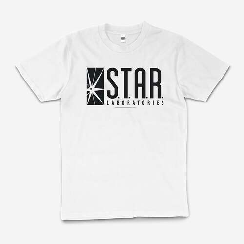 Dc Comics The Flash Star Laboratories Cotton T-Shirt White Size S