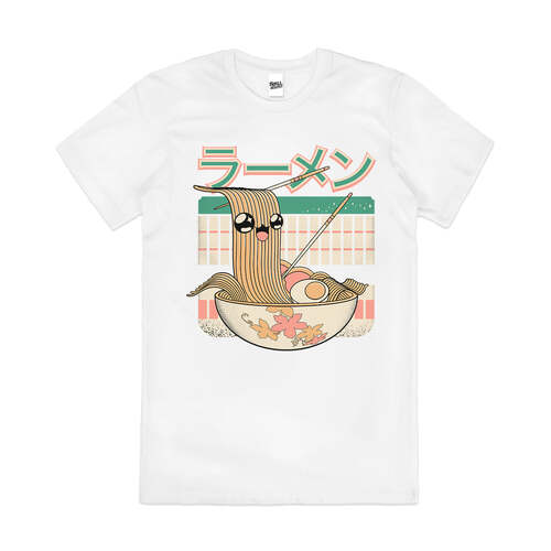 Joy Of Ramen Japanese Noodle Food Cute Cotton T-Shirt White Size S