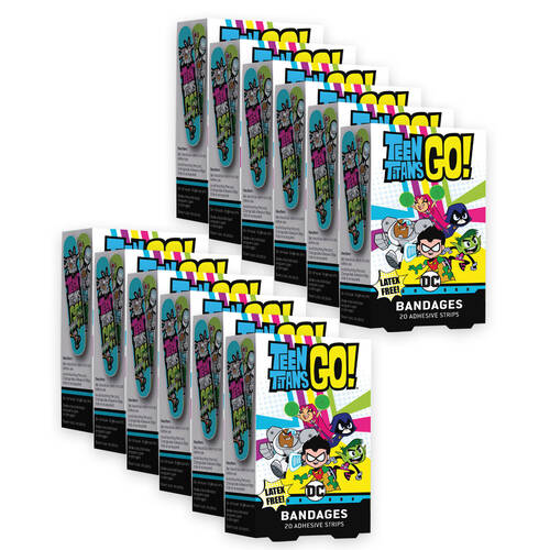 12x 20pc Disney Teen Titans Bandages Health First Aid Care Wound Band Protection
