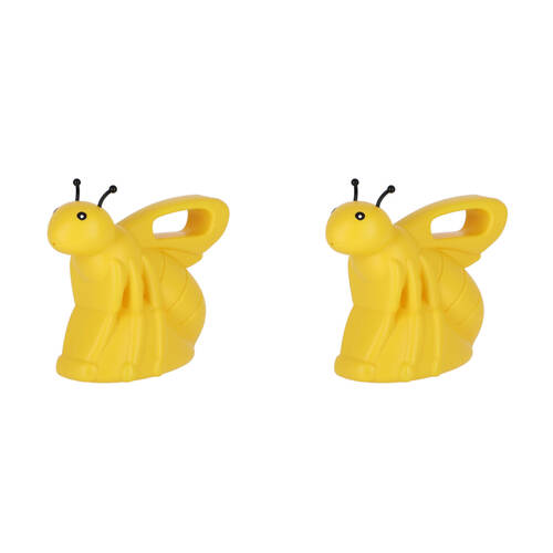 2PK Esschert Design Children's Watering Can Bee Garden Container 1.6l Yellow