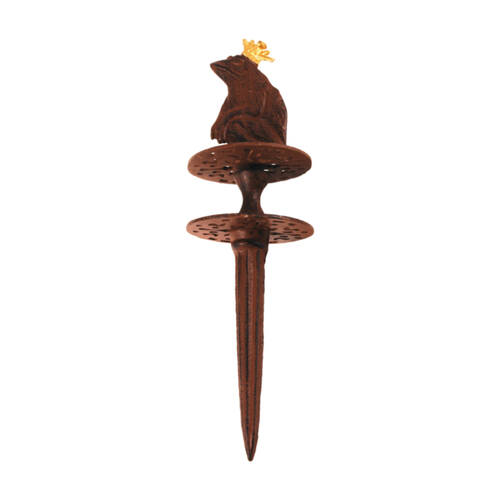 Esschert Design Antique Rust Hose Guide Frog King Garden Decor Brown