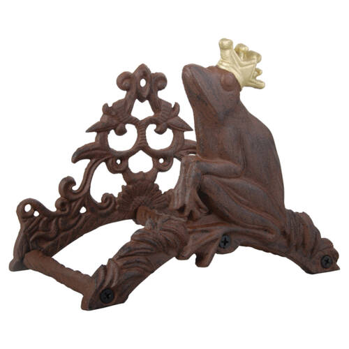 Esschert Design Antique Rust Hose Holder Frog King Cast Iron Brown