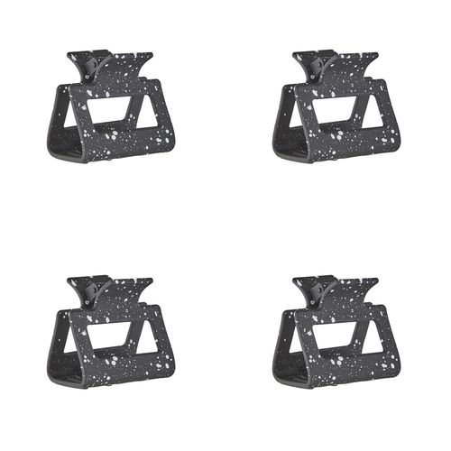 4PK Toni & Guy Square Claw Clip Black Speckle & White Speckle Assorted 