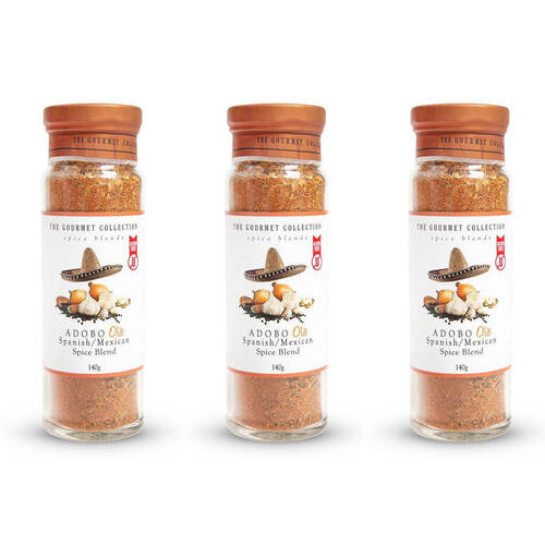 3PK Hot Shots The Gourmet Collection Spice Blend Adobo Ole 140g Seasoning
