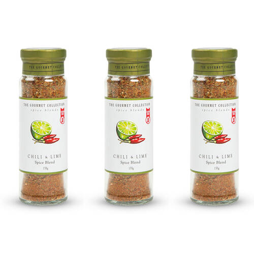 3PK Hot Shots The Gourmet Collection Spice Blend Chili & Lime 155g Seasoning