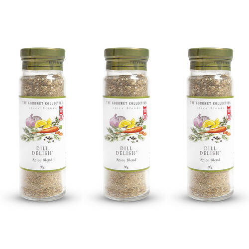 3PK Hot Shots The Gourmet Collection Spice Blend Dill Delish 90g Seasoning