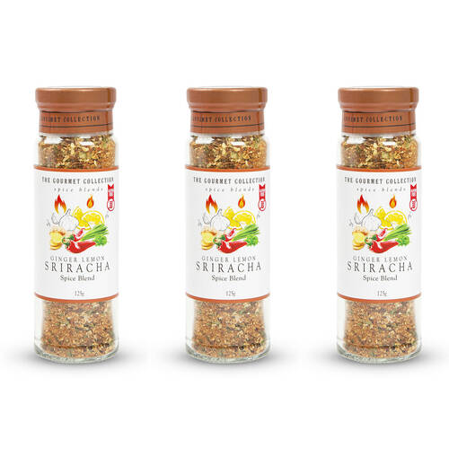 3PK Hot Shots The Gourmet Collection Spice Blend Ginger Lemon Sriracha 125g