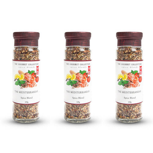 3PK Hot Shots The Gourmet Collection Spice Blend Mediterranean the 125g Seasoning