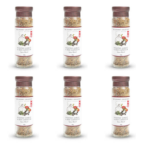 6PK Hot Shots The Gourmet Collection Spice Blend Roast Garlic & Red Capsicum 140g