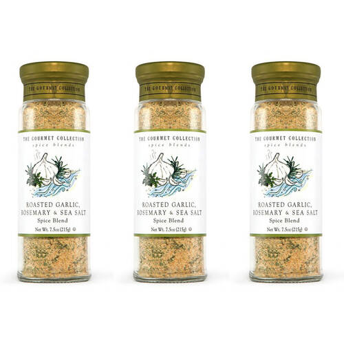 3PK Hot Shots The Gourmet Collection Spice Blend Roast Garlic Rosemary Sea Salt 215g