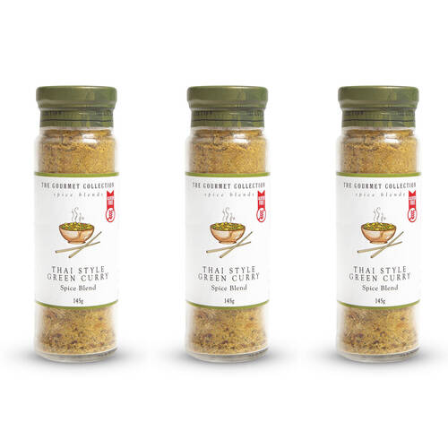 3PK Hot Shots The Gourmet Collection Spice Blend Thai Style Green Curry 145g