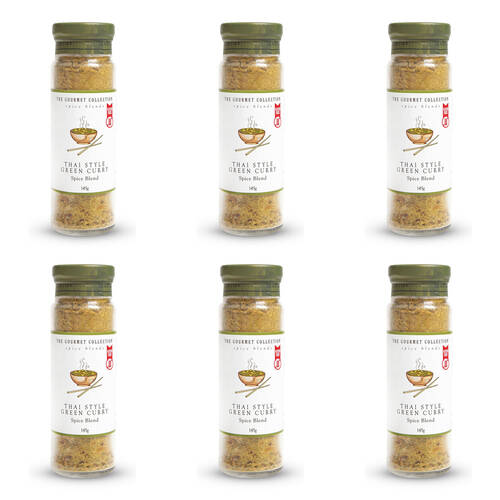 6PK Hot Shots The Gourmet Collection Spice Blend Thai Style Green Curry 145g