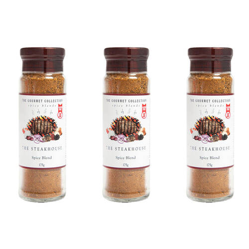 3PK Hot Shots The Gourmet Collection Spice Blend Steakhouse 175g Seasoning