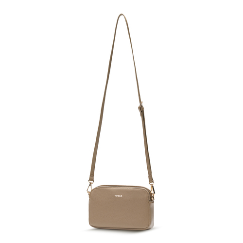 Tosca PU Womens Casual/Formal Crossbody Bag 20x13cm - Taupe