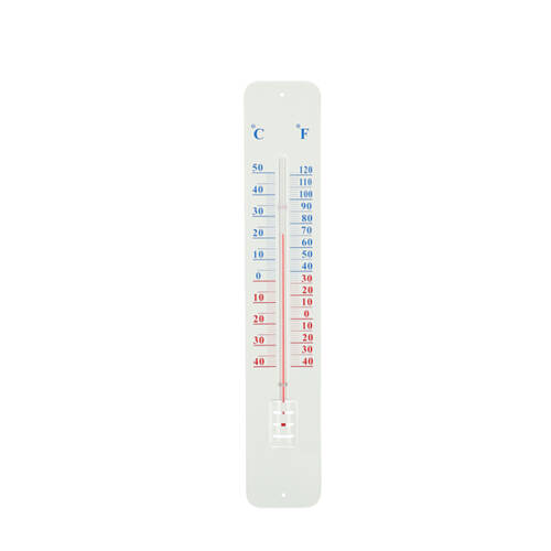 Esschert Design Wall Mild Steel Metal Indoor Thermometer Mounted 45cm White