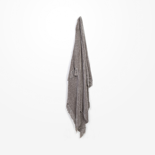 DWBH Jacquard Brushed Woven Throw Blanket 125x150cm GREY