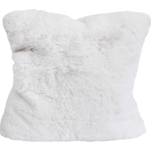 LVD 55cm Cushion Double Faux Fur Soft Throw Pillow Square Ivory White