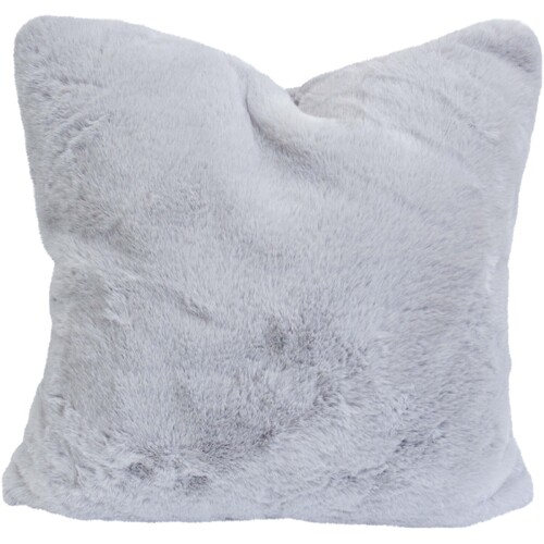LVD 55cm Cushion Double Faux Fur Soft Plush Throw Pillow Square Grey