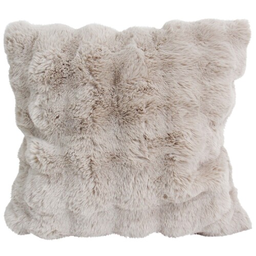 LVD 55cm Lux Faux Fur Double-Sided Cushion Square Throw Pillow Faun