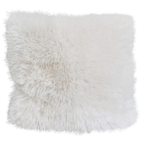 LVD 55cm Boujee Faux Double-Sided Cushion Square Throw Pillow Ivory