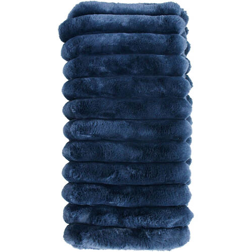 LVD Faux Fur Midnight Puffer Decorative Throw Blanket 130x150cm Black