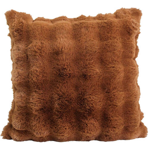 LVD Lux Faux Fur Decorative Home Cushion Pillow 55x55cm Coco Brown