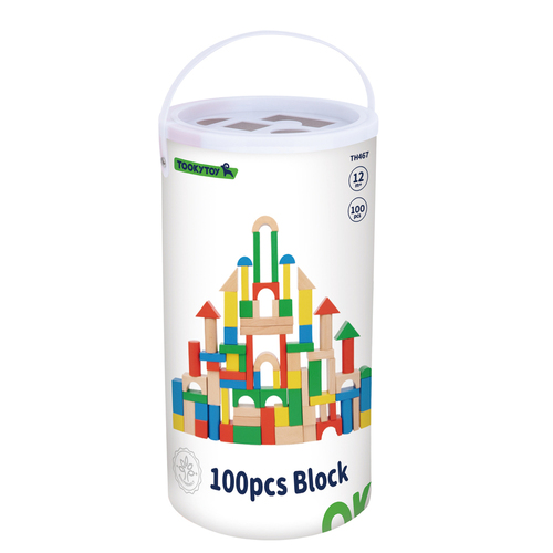100pc Tooky Toy Wooden Blocks Interactive Kids/Children Play Set 2m+