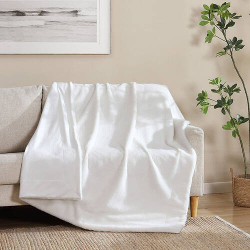Ardor Boudoir Benz Faux Fur Room Bed Blanket/Throw Cream 130x170cm