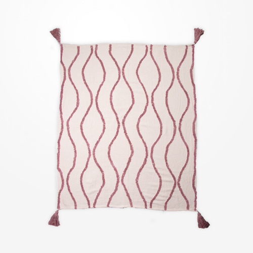 DWBH Cotton Slub Throw Blanket 125x150cm Home Decor OLDROSE