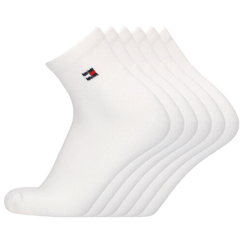 6 Pairs Tommy Hilfiger AU Size 7-12 Mens Sport Cushion Quarter Socks White