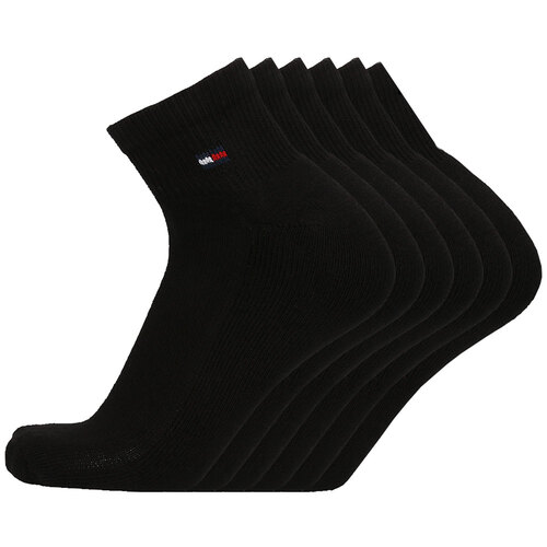 6 Pairs Tommy Hilfiger AU Size 7-12 Mens Sport Cushion Quarter Socks Black
