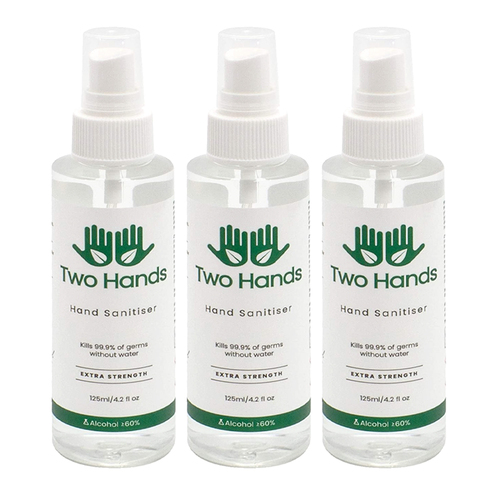 3PK Two Hands 125ml Hand Sanitiser Spray