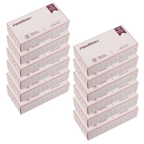 12PK Emotions 100% Bamboo 90 Sheet Box Facial Tissues 