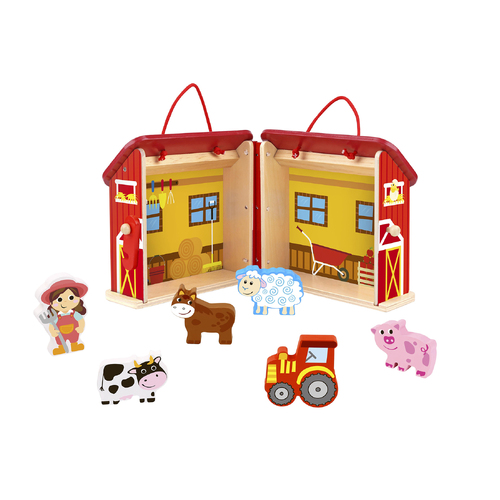 Tooky Toy Farm Playset With Carry Box