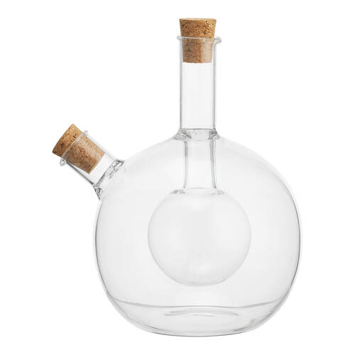 NF Living Duel Oil & Vinegar Cruet 350ml Dual Chamber Glass Kitchenware
