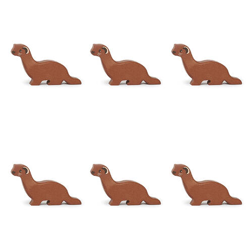 6pc Tender Leaf Toys Weasel Wooden Animal Set Kids 3y+