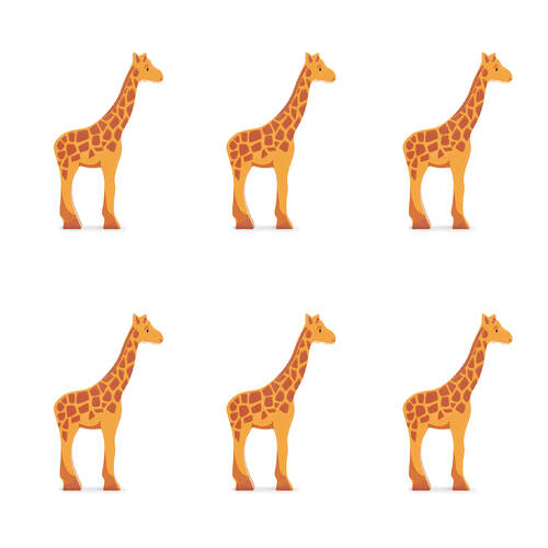 6pc Tender Leaf Toys Giraffe Wooden Animal Set Kids 3y+