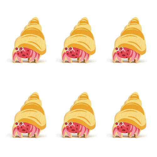 6pc Tender Leaf Toys Hermit Wooden Animal Set Kids 3y+