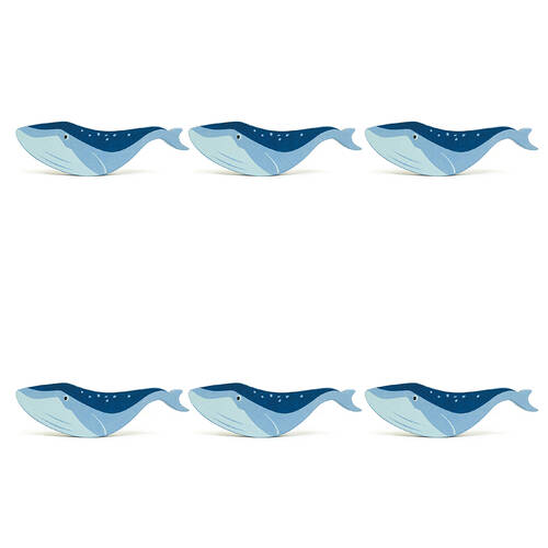 6pc Tender Leaf Toys Whale Wooden Animal Set Kids 3y+