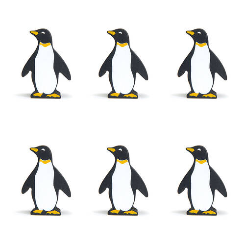6pc Tender Leaf Toys Penguin Wooden Animal Set Kids 3y+